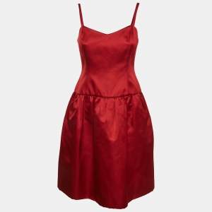 Ralph Lauren Purple Label Red Satin Silk Short Sleeveless Dress M