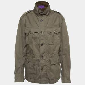 Ralph Lauren Purple Label Green Cotton Blend Windbreaker Jacket L