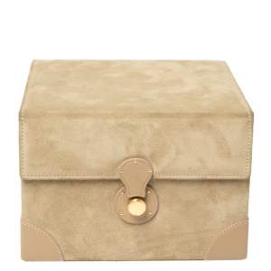 Ralph Lauren Beige Suede Small Brooke Jewellery Box