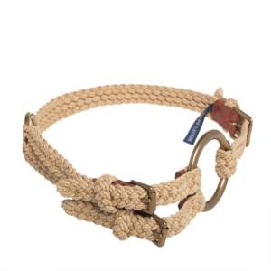 Ralph Lauren Beige Braided Rope Ring Waist Belt 
