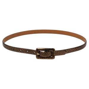 Ralph Lauren Metallic Bronze Python Slim Belt 85CM