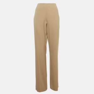 Ralph Lauren Beige Stretch Wool Straight Leg Trousers L
