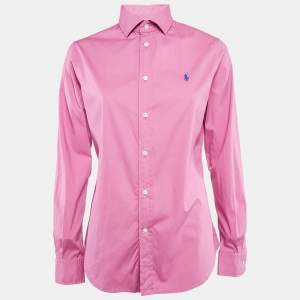 Polo Ralph Lauren Pink Stretch Cotton Long Sleeve Shirt L