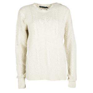 Pre Owned Ralph Lauren Cream Chunky Knit Sweater L