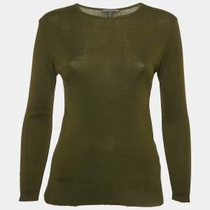 Ralph Lauren Olive Green Cotton Knit Long Sleeve T-Shirt M