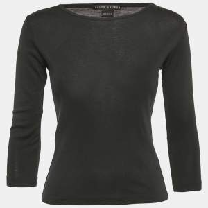 Ralph Lauren Black Cotton Knit Long Sleeve T-Shirt M