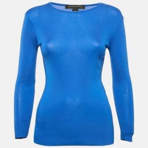 Ralph Lauren Blue Cotton Knit Crewneck Pullover S