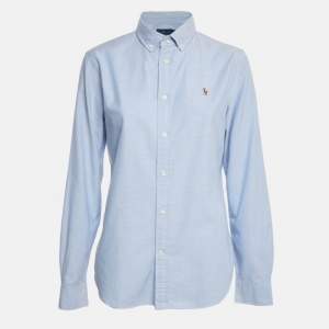 Ralph Lauren Blue Cotton Slim Fit Button Down Shirt L