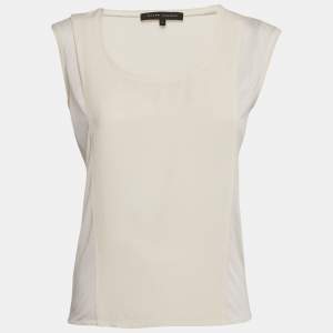 Ralph Lauren White Silk Panel Detail Sleeveless Top S