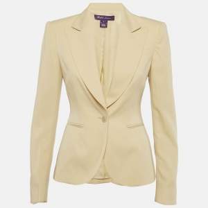 مملوكة مسبقًا Ralph Lauren Beige Wool Single Breasted Blazer XS 