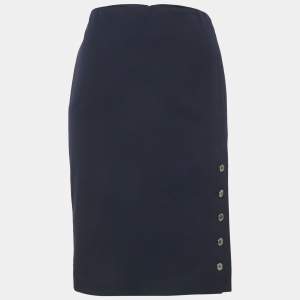 مملوكة مسبقًا Ralph Lauren Navy Blue Gabardine Pencil Skirt M
