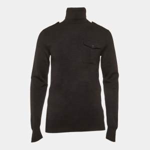 Pre Owned Ralph Lauren Black Wool Turtle Neck Sweatshirt M