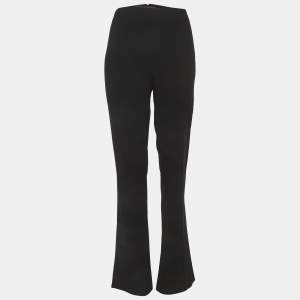 Pre Owned Ralph Lauren Black Stretch Wool Straight Fit Trousers L