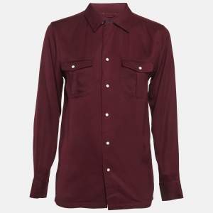 مملوكة مسبقًا Ralph Lauren Burgundy Cotton Long Sleeve Shirt S