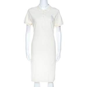 Pre Owned Ralph Lauren Cream Cotton Pique Polo T Shirt Dress XL 