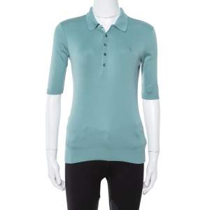 Ralph Lauren Green Cotton Fitted Hem Polo T-Shirt S
