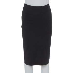 Ralph Lauren Black Merino Wool Knit Tube Skirt S