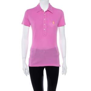 Ralph Lauren Pink Cotton Pique Polo T Shirt S
