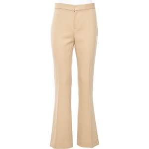 Pre Owned Ralph Lauren Purple Label Beige Wool Flared Leg Trousers S