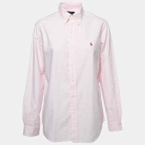 Ralph Lauren Pink Striped Cotton Button-Down Shirt S