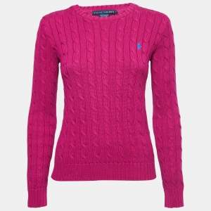 Ralph Lauren Pink Cable Knit Long Sleeve Sweater S