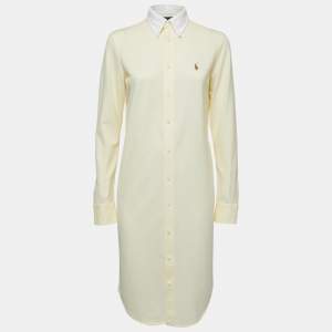 Ralph Lauren Yellow Knit Oxford Polo Shirt Dress S