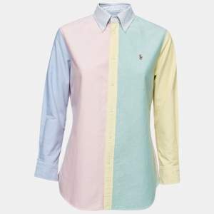 Ralph Lauren Multicolor Cotton Button Down Full Sleeve Custom Fit Shirt M