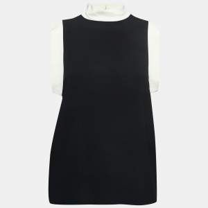 Pre Owned Ralph Lauren Black Crepe Cut Out Sleeveless Top S