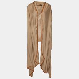 مملوكة مسبقًا Ralph Lauren Camel Brown Knit Hooded Open Front Cardigan XL