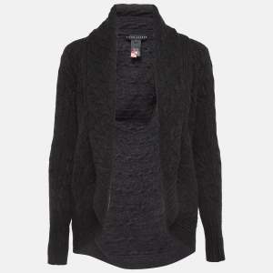 مملوكة مسبقًا Ralph Lauren Grey Cashmere Knit Shawl Collar Cardigan L