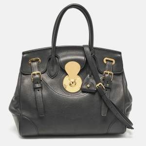 Ralph Lauren Black Leather Ricky 33 Tote