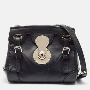 Ralph Lauren Black Leather Mini Ricky Crossbody Bag