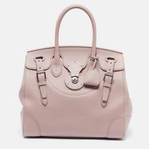 Ralph Lauren Light Pink Leather Soft Ricky 33 Tote