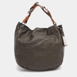 Pre Owned Ralph Lauren Green Leather Hobo