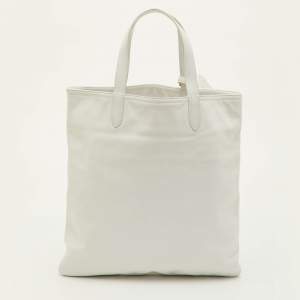 Pre Owned Ralph Lauren White /Gold Leather Tote