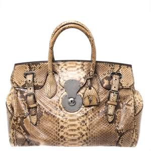 Pre Owned Ralph Lauren Beige Python Ricky Tote