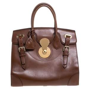 Pre Owned Ralph Lauren Brown Leather Ricky 32 Tote