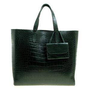 Pre Owned Ralph Lauren Green Alligator Easy Shopper Tote