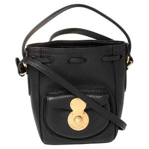 Pre Owned Ralph Lauren Black Leather Ricky Drawstring Bucket Bag