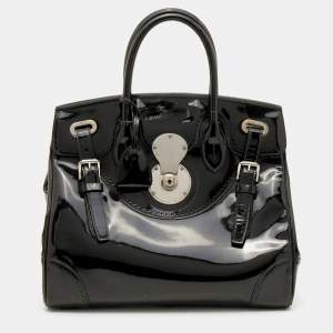 Pre Owned Ralph Lauren Black Patent Leather Ricky Tote