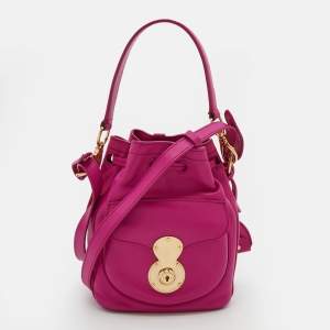 Pre Owned Ralph Lauren Pink Leather Ricky Drawstring Bucket Bag