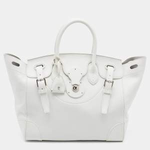Ralph Lauren White Leather Ricky Tote