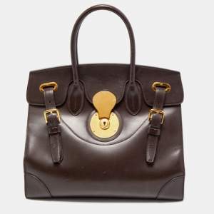 Pre Owned Ralph Lauren Dark Brown Leather Ricky 33 Tote