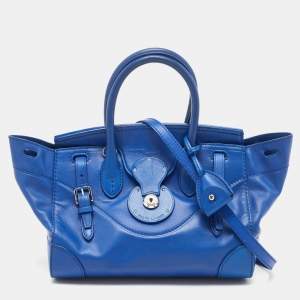 Pre Owned  Ralph Lauren Blue Leather Soft Ricky Tote