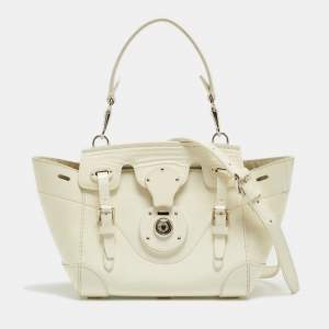 Pre Owned Ralph Lauren White Patent Leather Ricky 18 Crossbody Bag