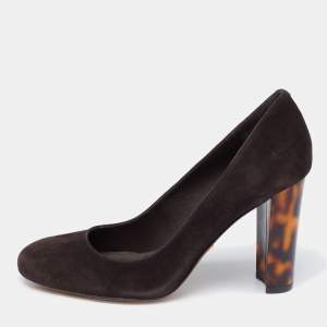 مملوكة مسبقًا Ralph Lauren Dark Brown Suede Pumps Size 35.5
