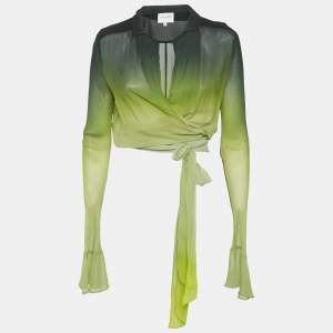 Rat & Bao Green Ombre Crepe Cypress Shirt S