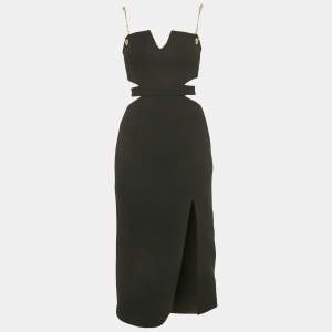 Pre Owned Rebecca Vallance Black Crepe Cut-Out Iman Midi Dress S