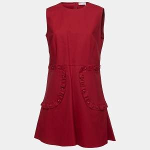 RED Valentino Red Cotton Sleeveless Flared Mini Dress L