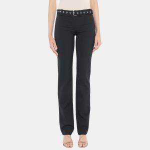 RED Valentino Black Crepe Belted Pants S (IT 38)